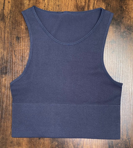 Steel Blue Crop Top